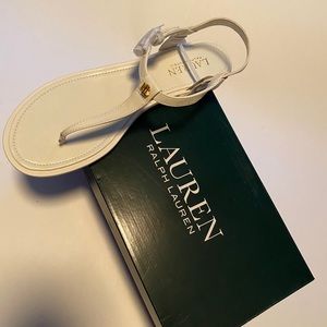 Ralph Lauren off white thong sandals NIB size 8.5